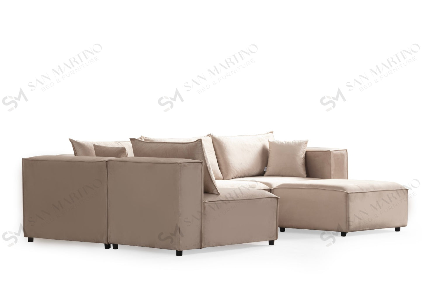 Canapé Élégance velours modulable 4+1