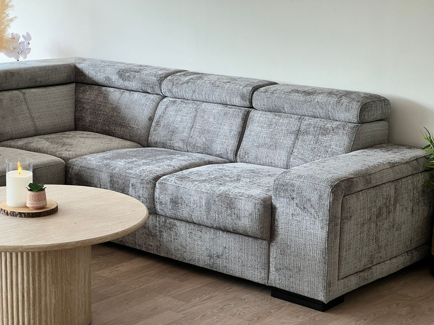 Canapé d'angle convertible KAROLA gris