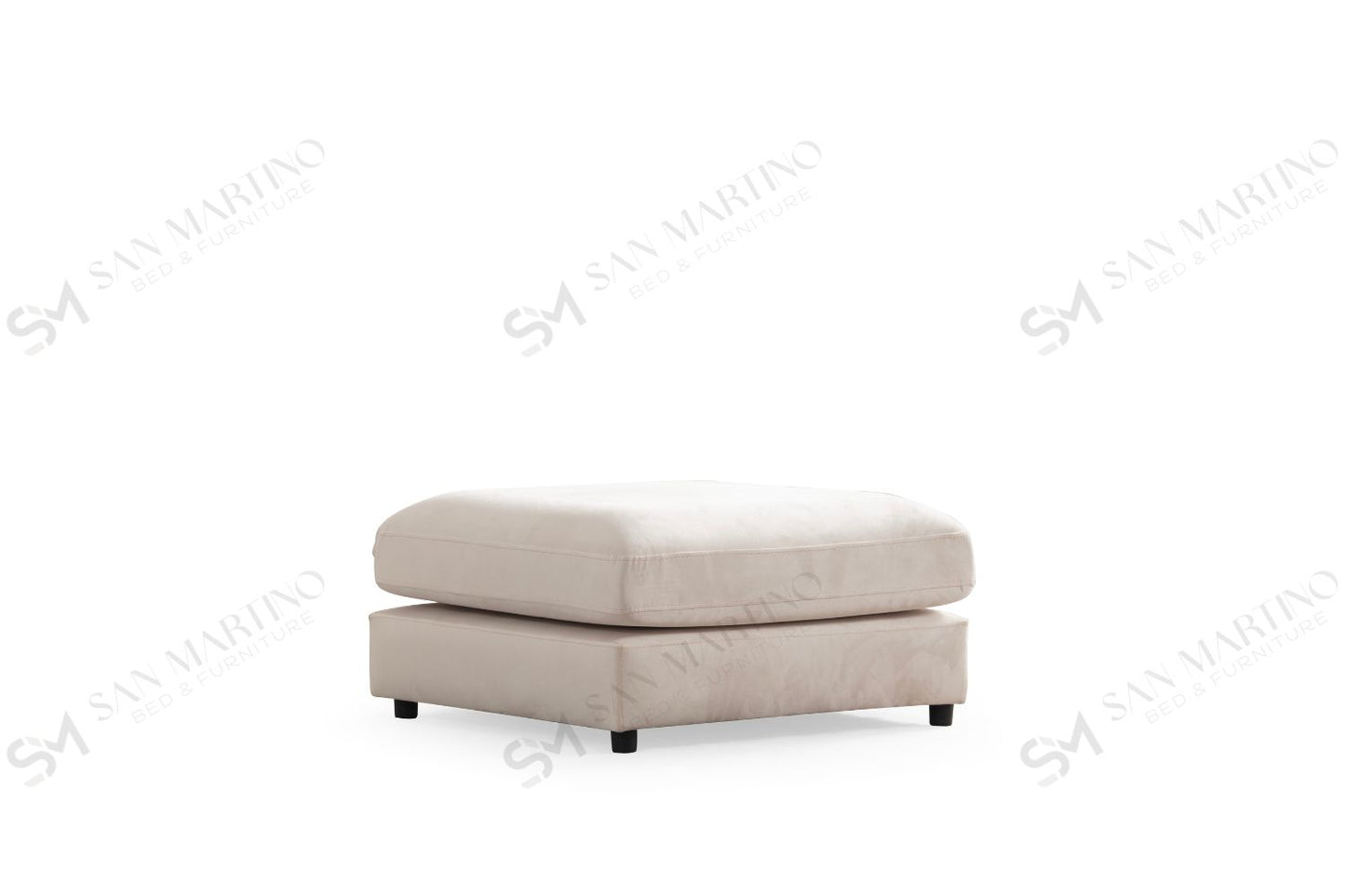 Canapé modulable JULIA 3+1 velours blanc cassé