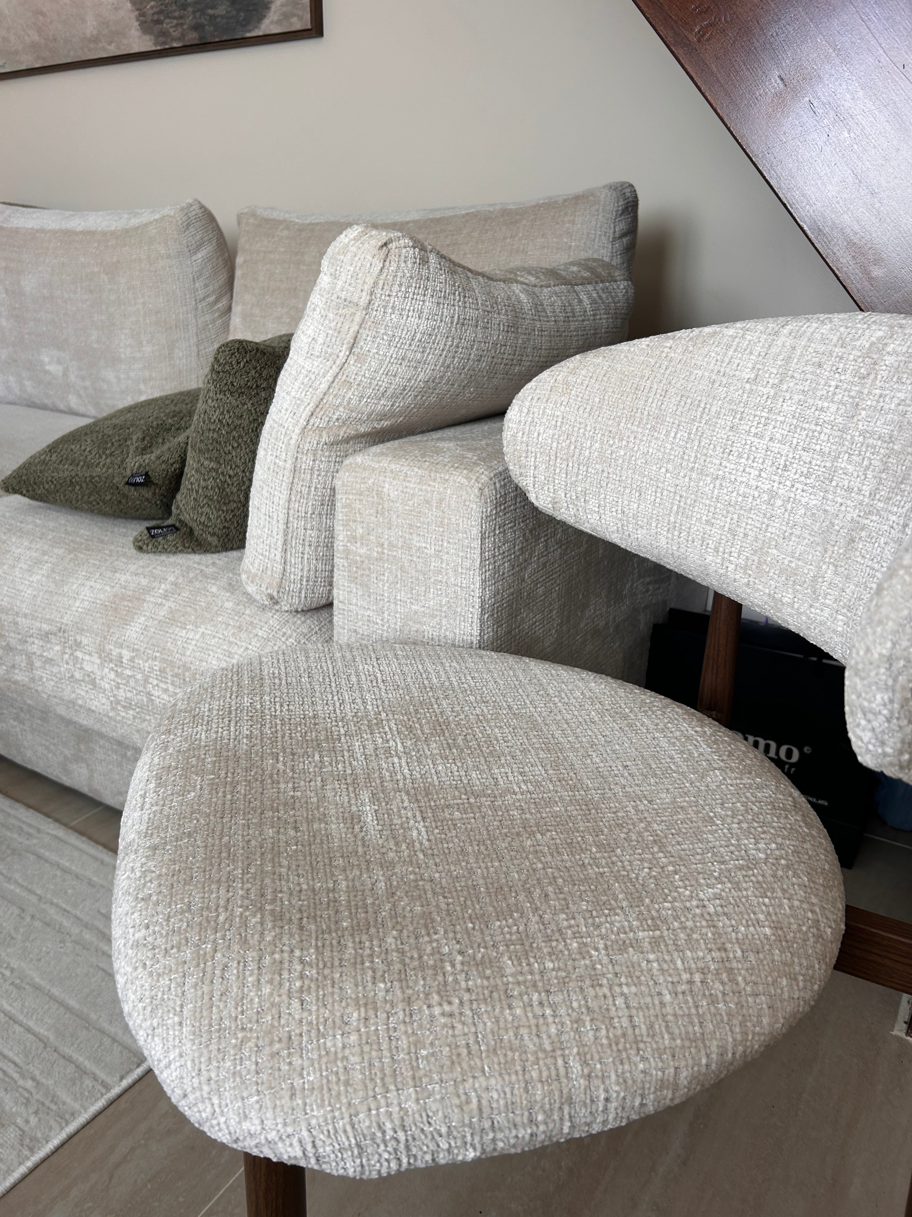 Chaise BOHEME Marbella beige Noyer