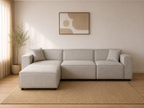Canapé EMMA – Modulable en tissu Marbella beige DISPONIBLE LE 15/09