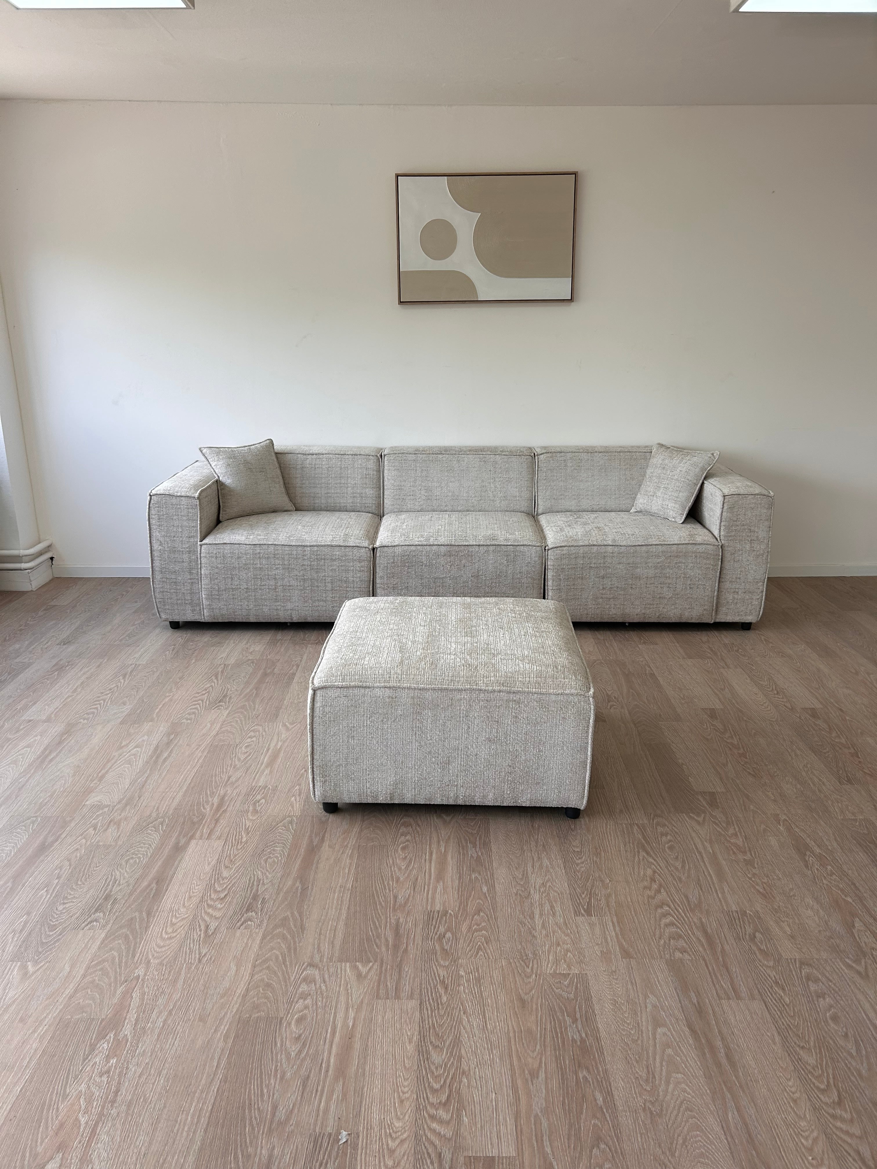 Canapé EMMA – Modulable en tissu Marbella beige DISPONIBLE LE 15/09