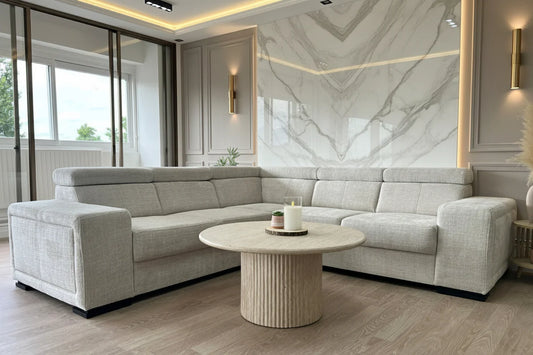 Canapé d'angle convertible KAROLA beige