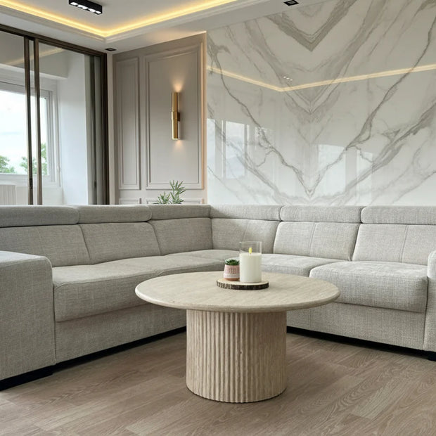 Canapé d'angle convertible KAROLA beige