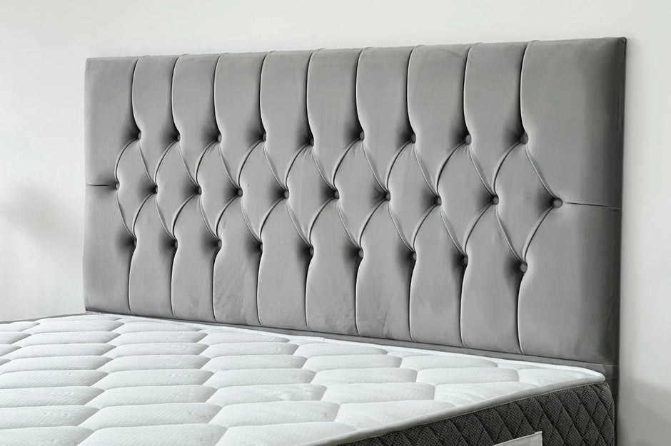Lit Coffre HUGO GRIS - Velours