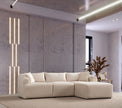 Canapé modulable MILA en velours blanc cassé