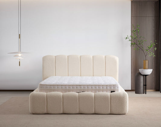 Lit Coffre ALYA BLANC CASSE - Chenille