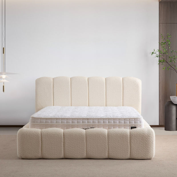 Lit Coffre ALYA BLANC CASSE - Chenille