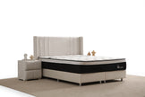Lit Coffre ALMA BLANC CASSE - Velours