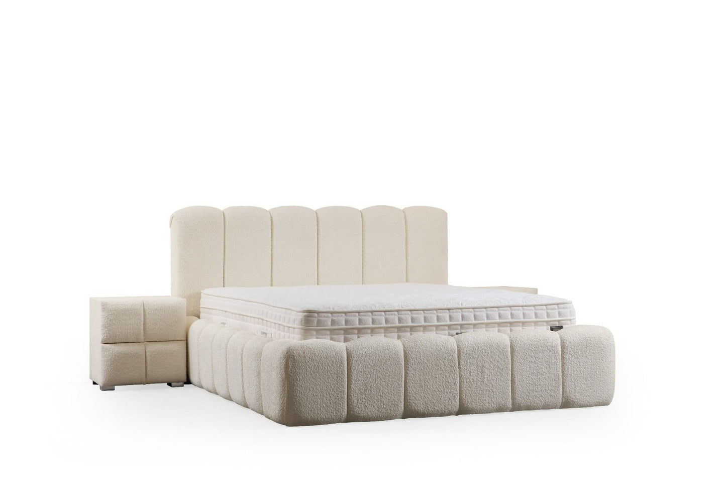 Lit Coffre ALYA BLANC CASSE - Chenille