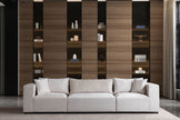 Canapé AZRA modulable velours blanc cassé