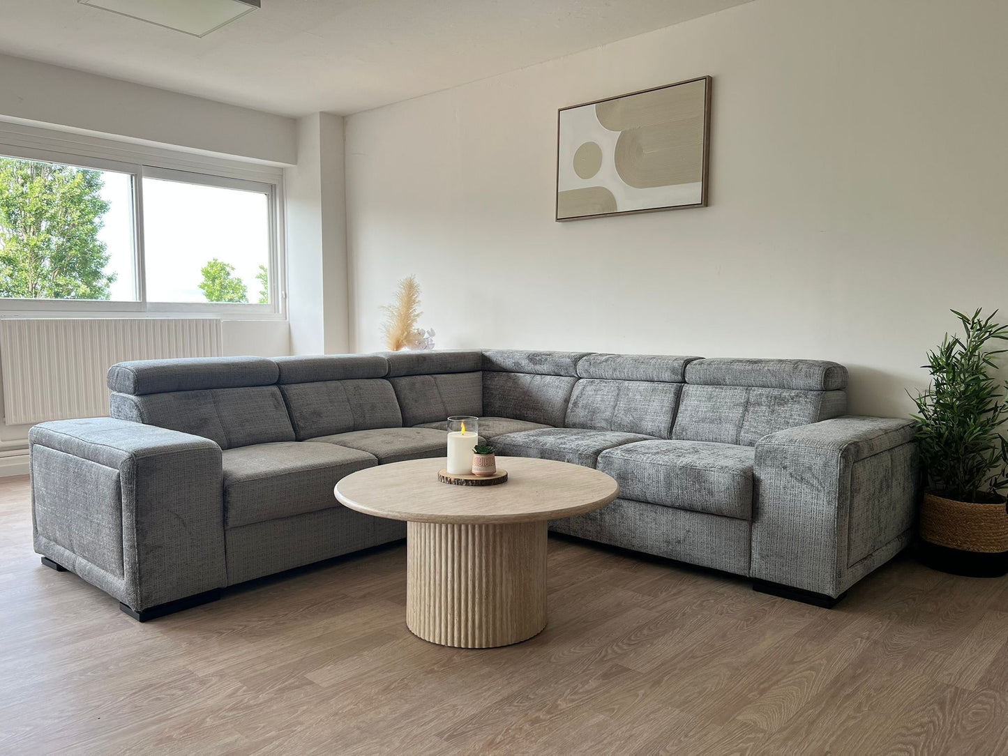 Canapé d'angle convertible KAROLA gris