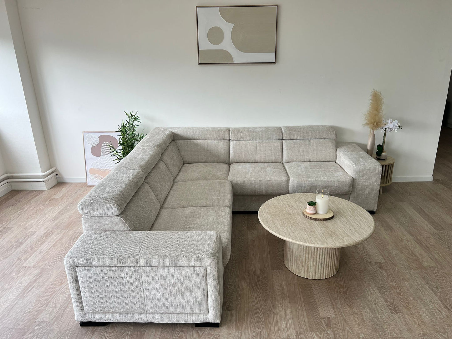 Canapé d'angle convertible KAROLA beige