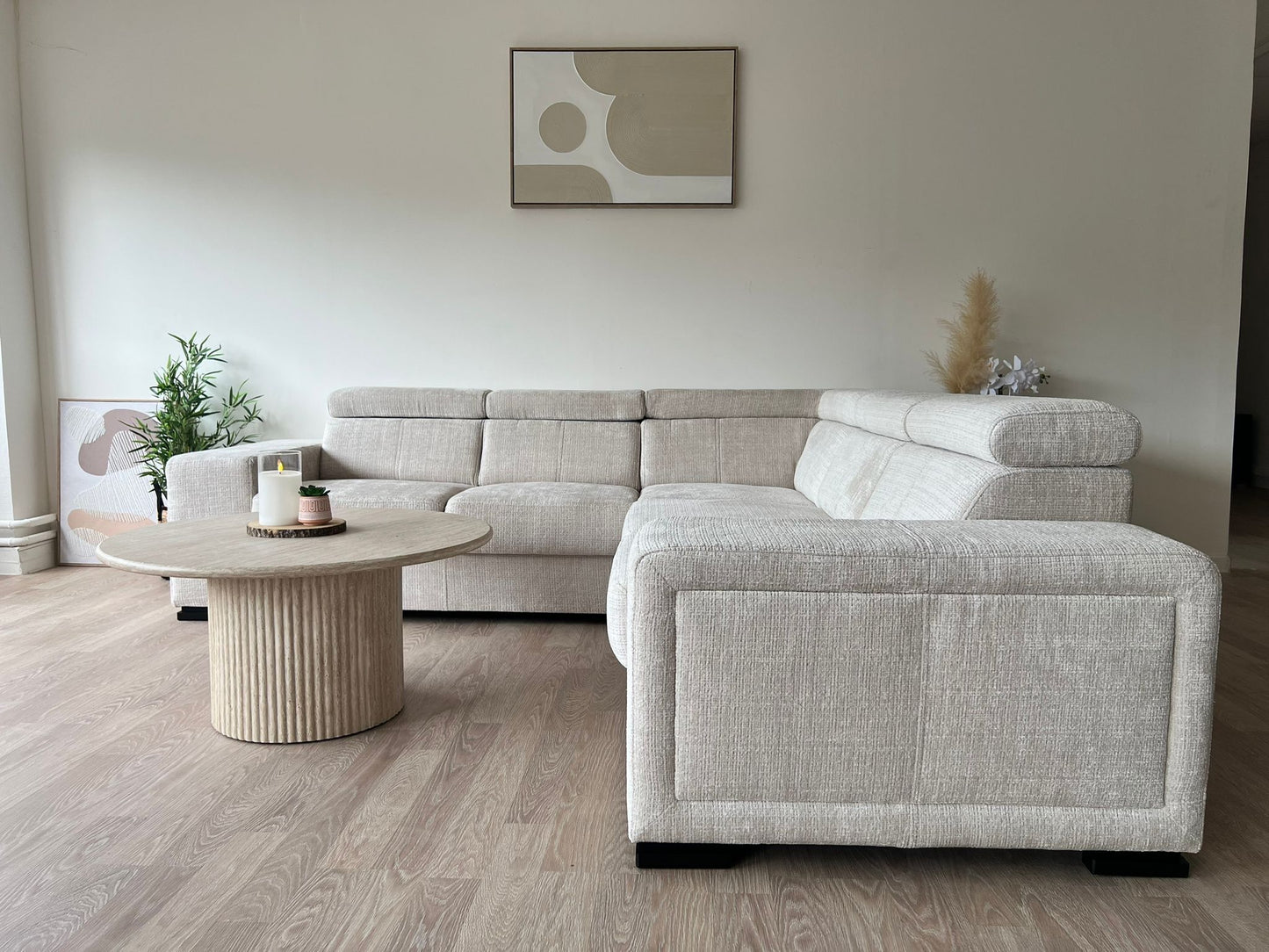 Canapé d'angle convertible KAROLA beige