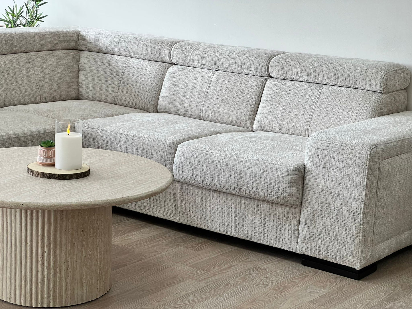 Canapé d'angle convertible KAROLA beige