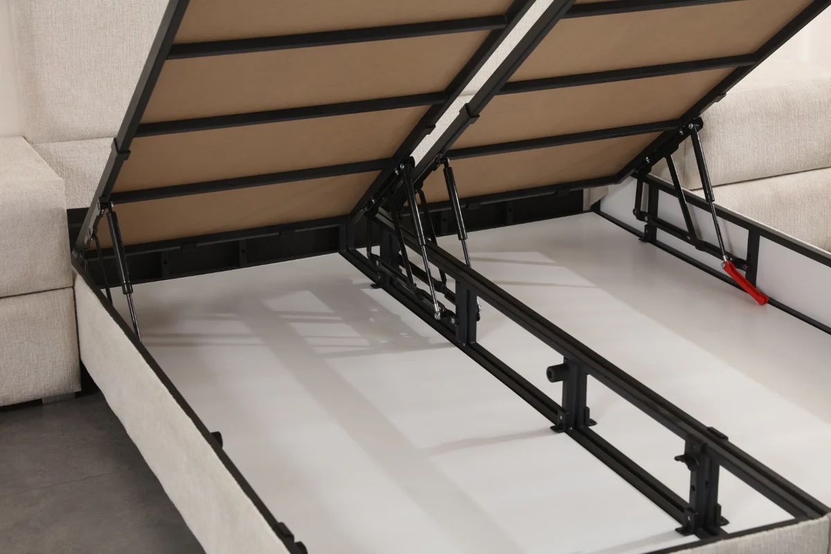 Lit Coffre EDA BLANC CASSE - Chenille