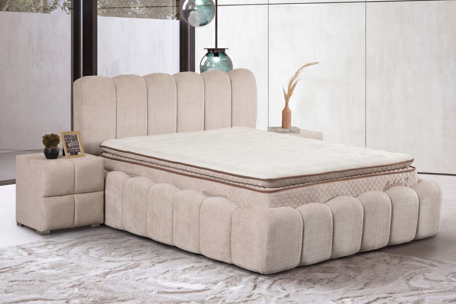 Lit Coffre ALYA BEIGE - Marbella