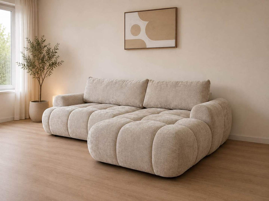 Canapé LEO Convertible – Tissu Marbella Beige