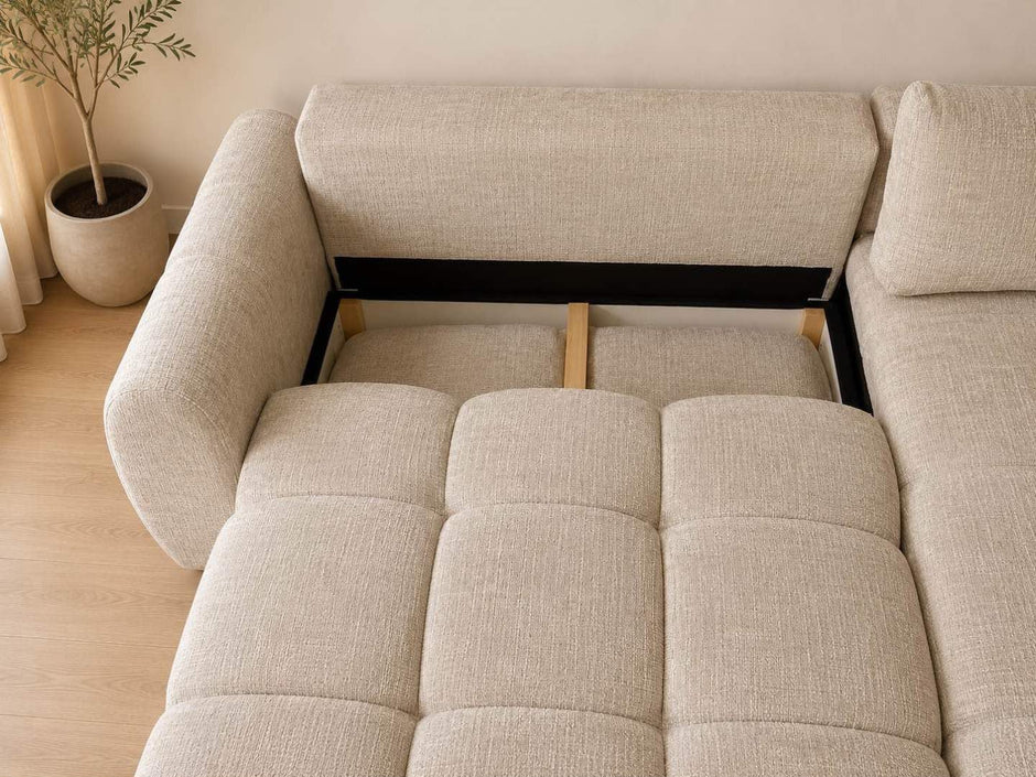 Canapé LEO Convertible – Tissu Marbella Beige