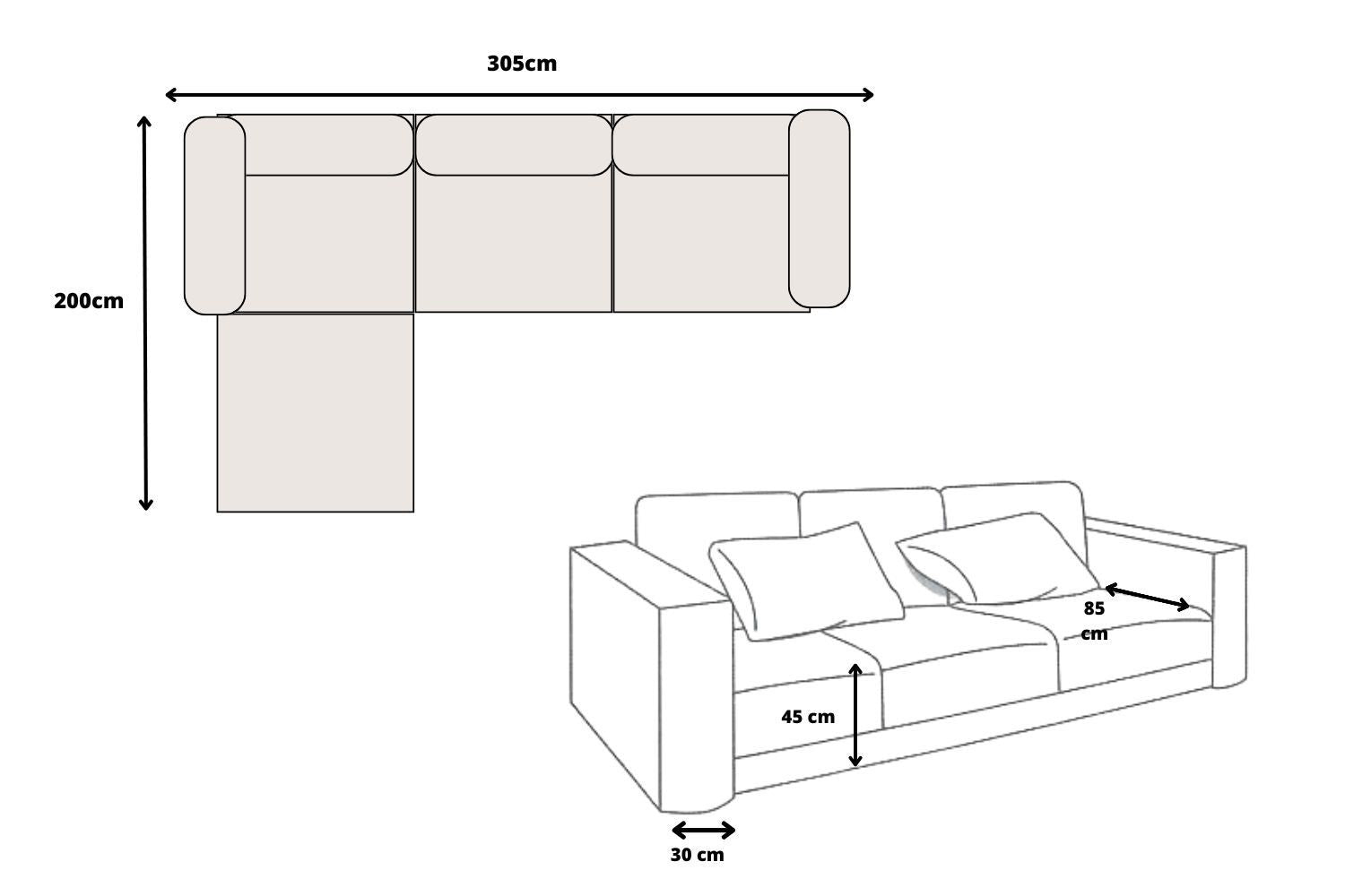 Canapé Élégance chenille modulable 3+1 pouf