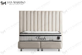 Lit double coffre 2 places en velours avec tête de lit – ATHENA