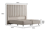 Lit double coffre 2 places en velours avec tête de lit – ATHENA