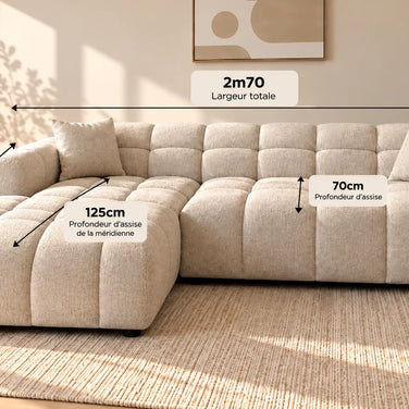 Canapé MONTI BUBBLE Convertible – Tissu Marbella Beige