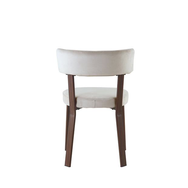 Chaise NORLAND velours beige Noyer
