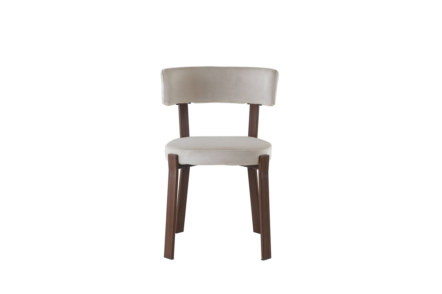 Chaise NORLAND velours beige Noyer