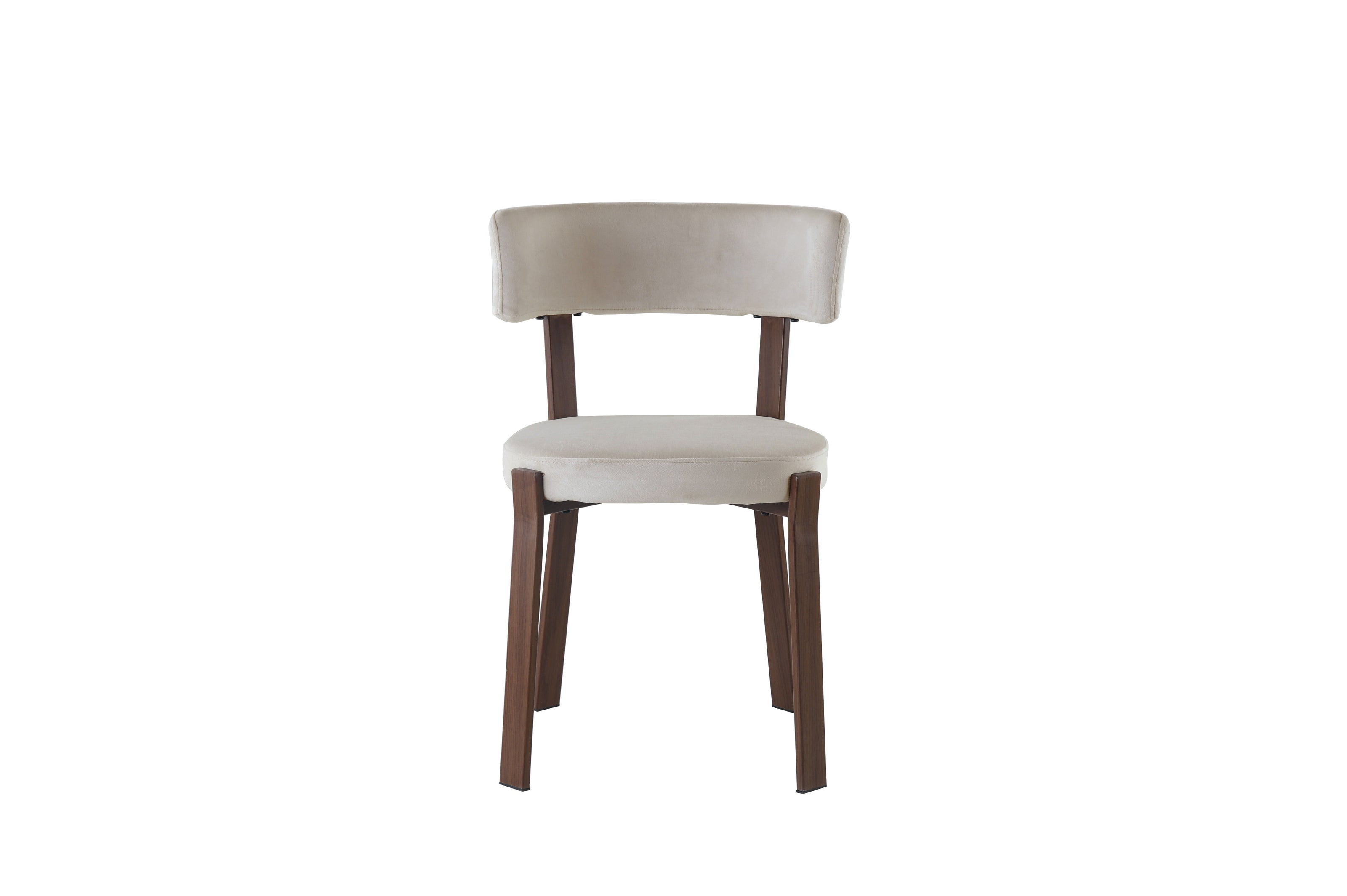 Chaise NORLAND velours beige Noyer
