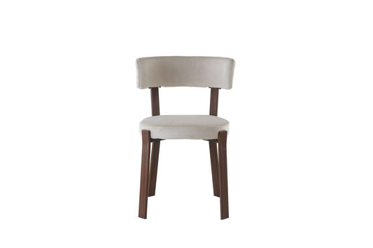 Chaise NORLAND velours beige Noyer
