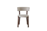 Chaise NORLAND velours beige Noyer