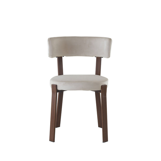 Chaise NORLAND velours beige Noyer