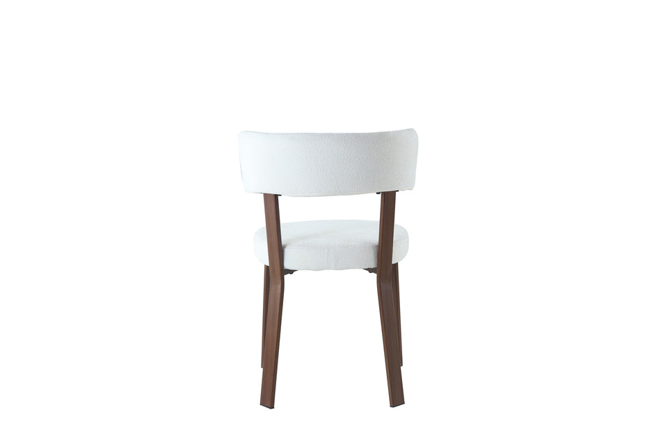 Chaise NORLAND chenille beige Noyer