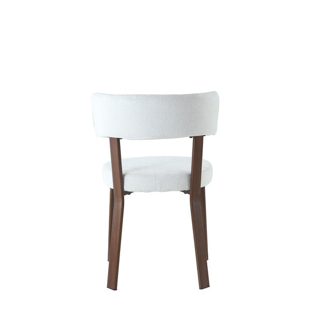 Chaise NORLAND chenille beige Noyer