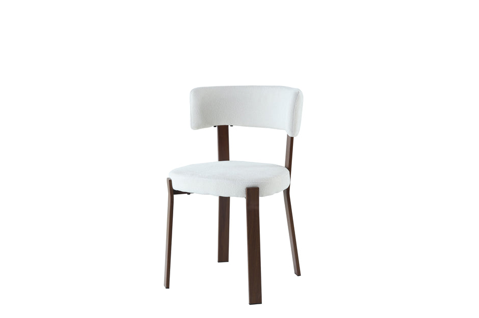 Chaise NORLAND chenille beige Noyer