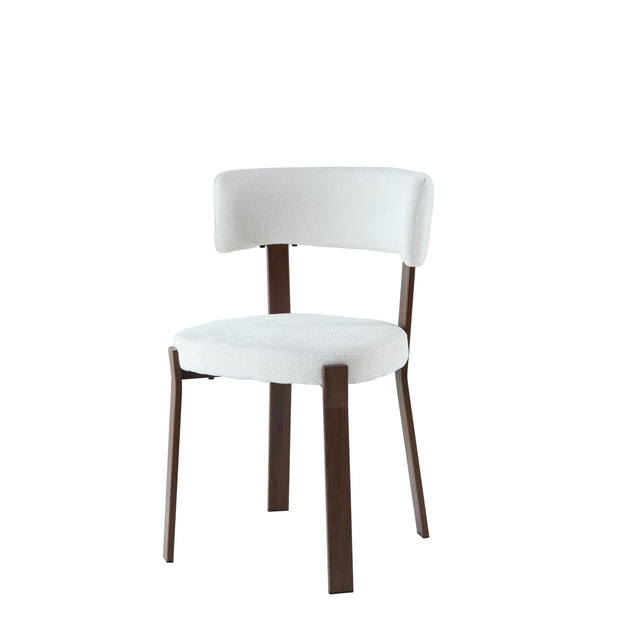 Chaise NORLAND chenille beige Noyer