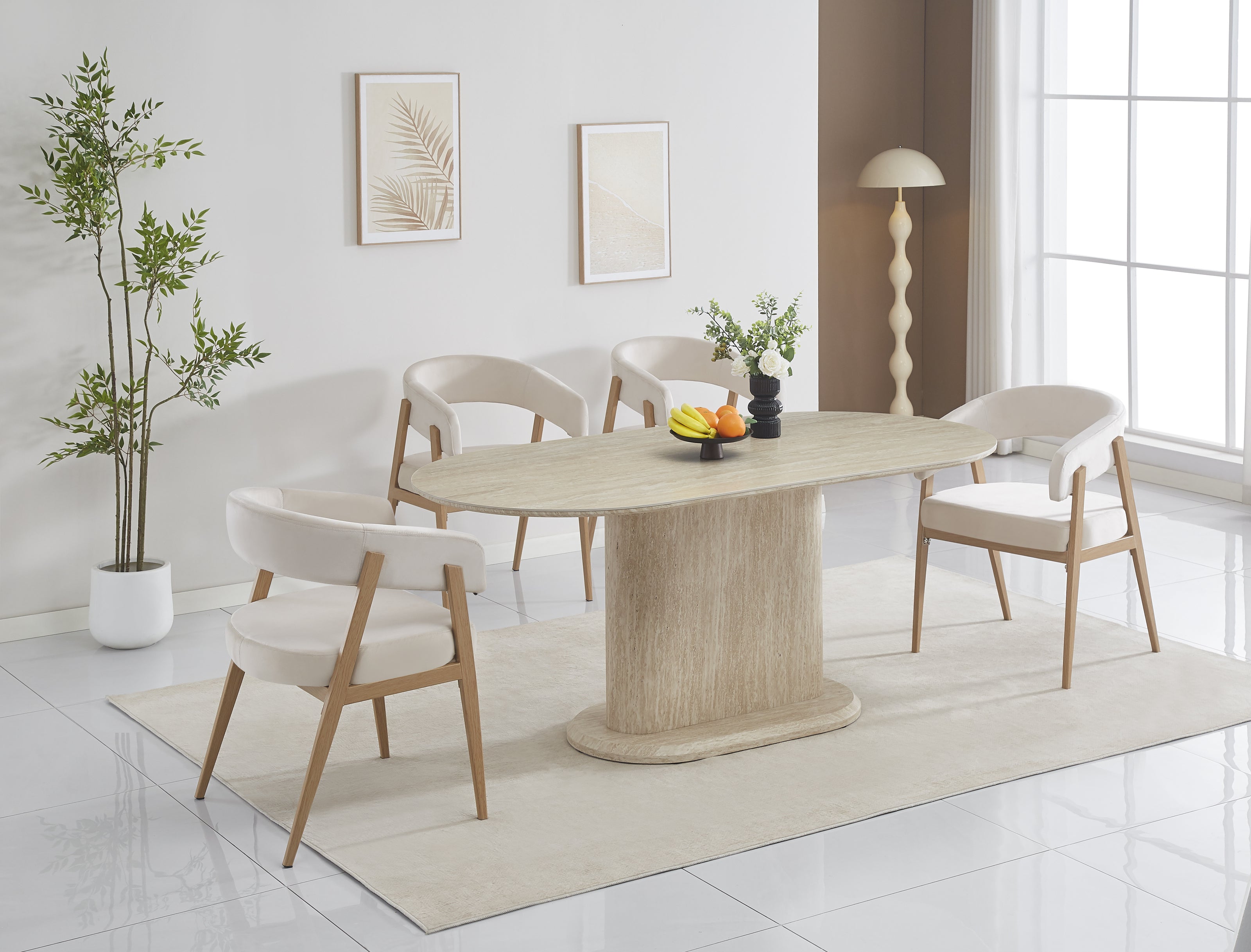 Table à manger LOKA Travertin 180cm
