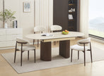 Table à manger extensible SAHARA Noyer/Travertin