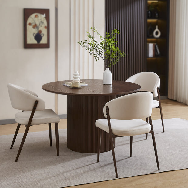 Table à manger ronde BAIETA Noyer 120cm