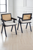 Chaise ROTINE Velours beige Noire