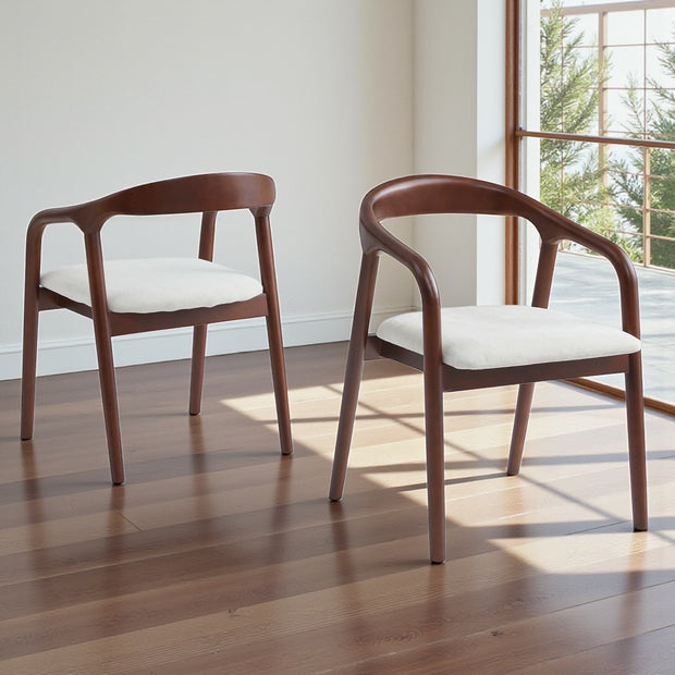 Chaise CARLTON velours beige Noyer