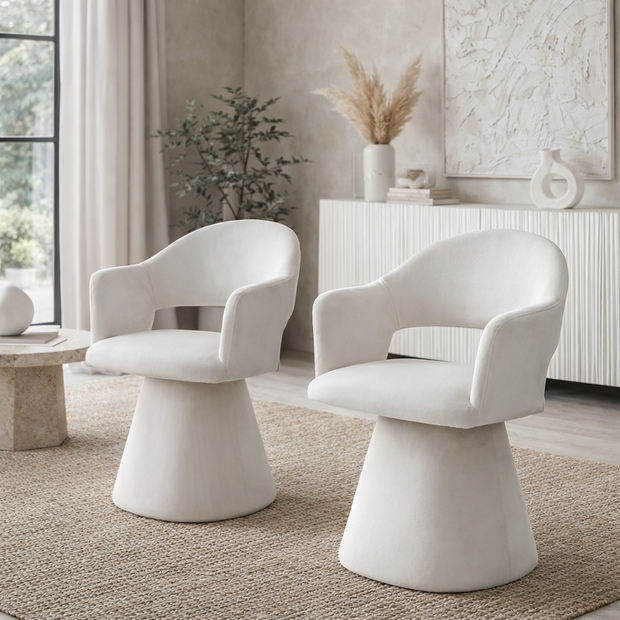 Chaise pivotante VALENTINA Velours beige