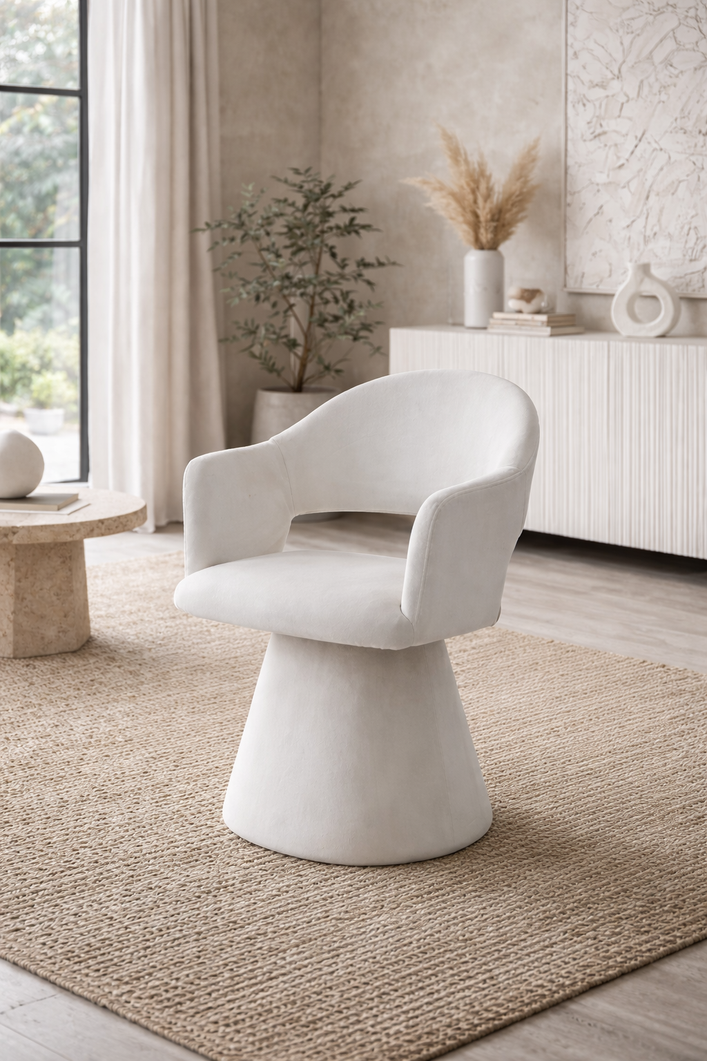 Chaise pivotante VALENTINA Velours beige