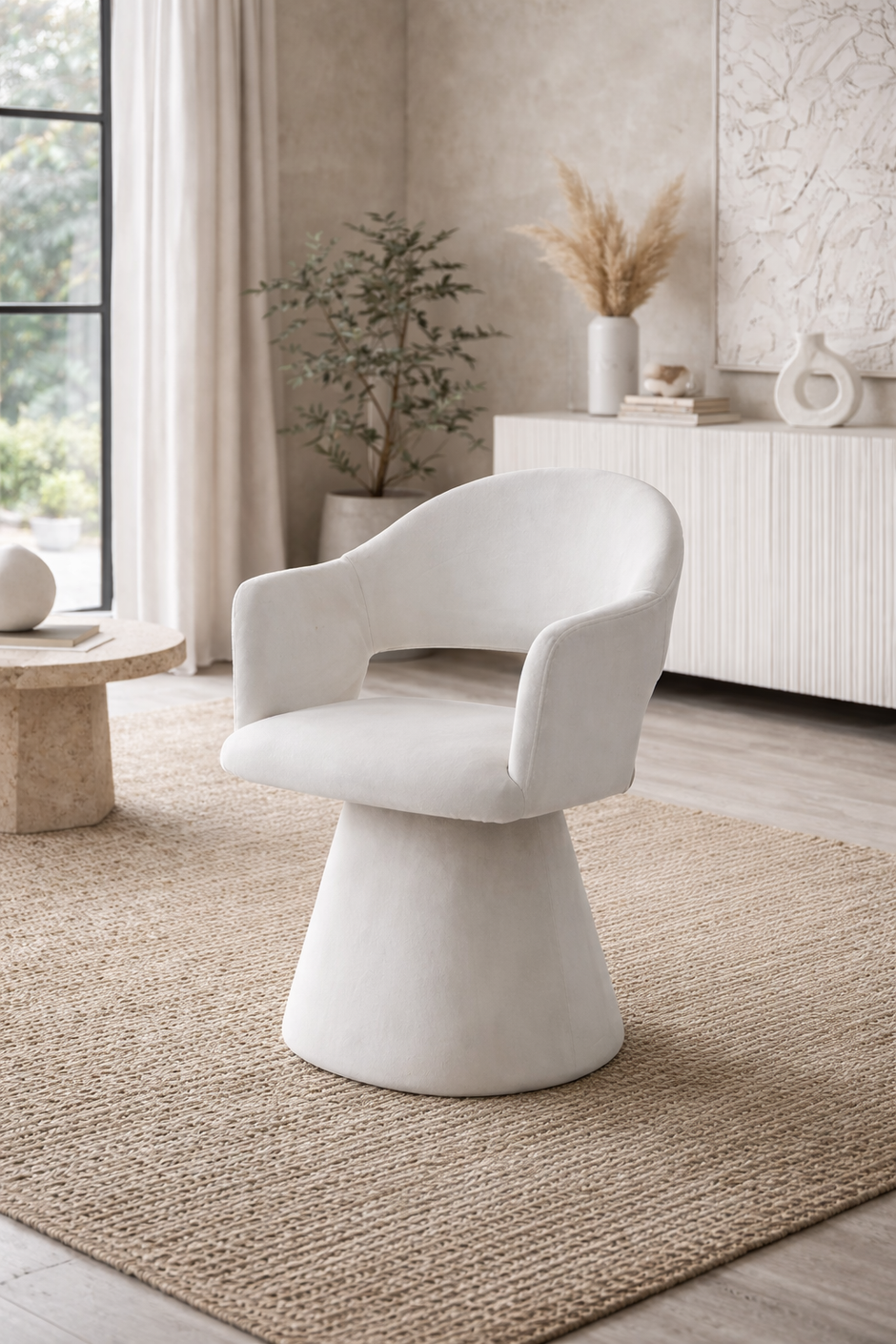 Chaise pivotante VALENTINA Velours beige