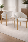 Chaise CHARLY velours beige Boisé