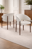 Chaise CHARLY velours beige Noyer