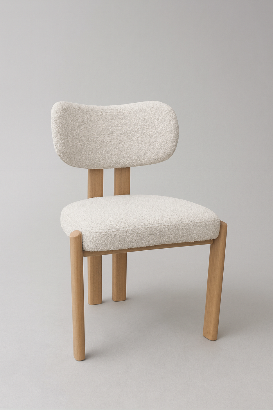Chaise HERA bouclé beige Boisé