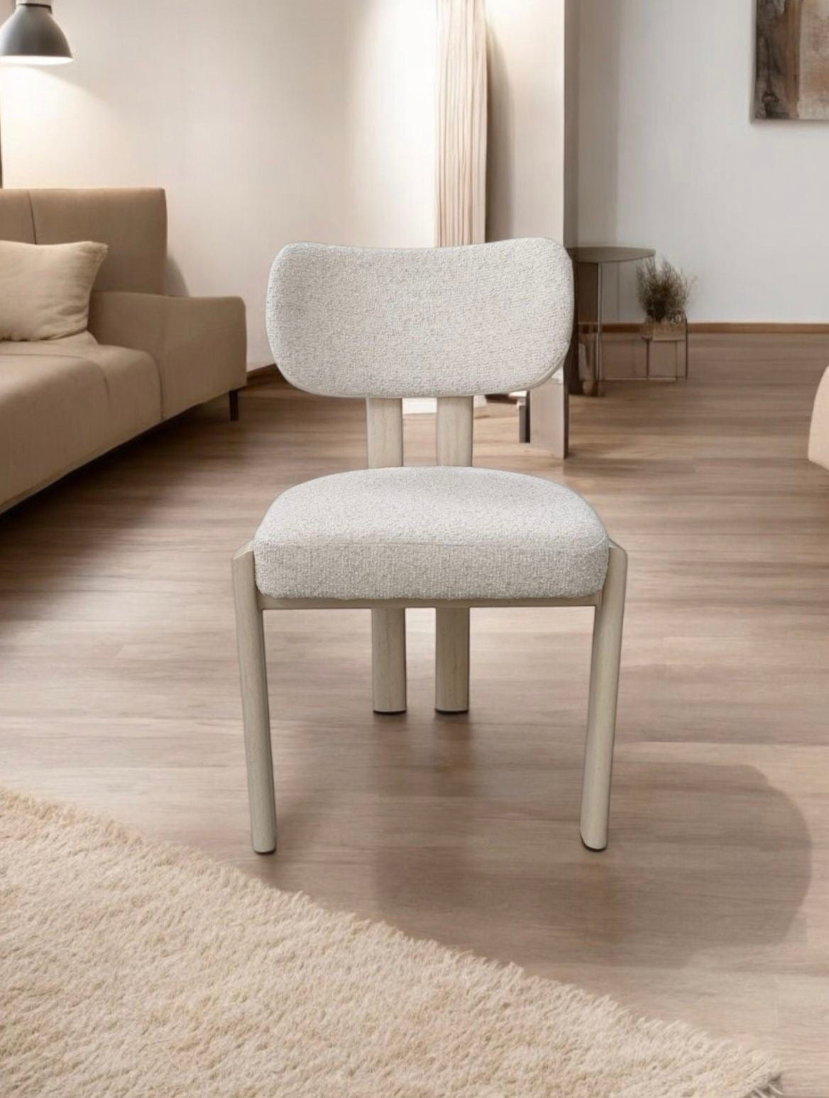 Chaise HERA bouclé beige Travertin