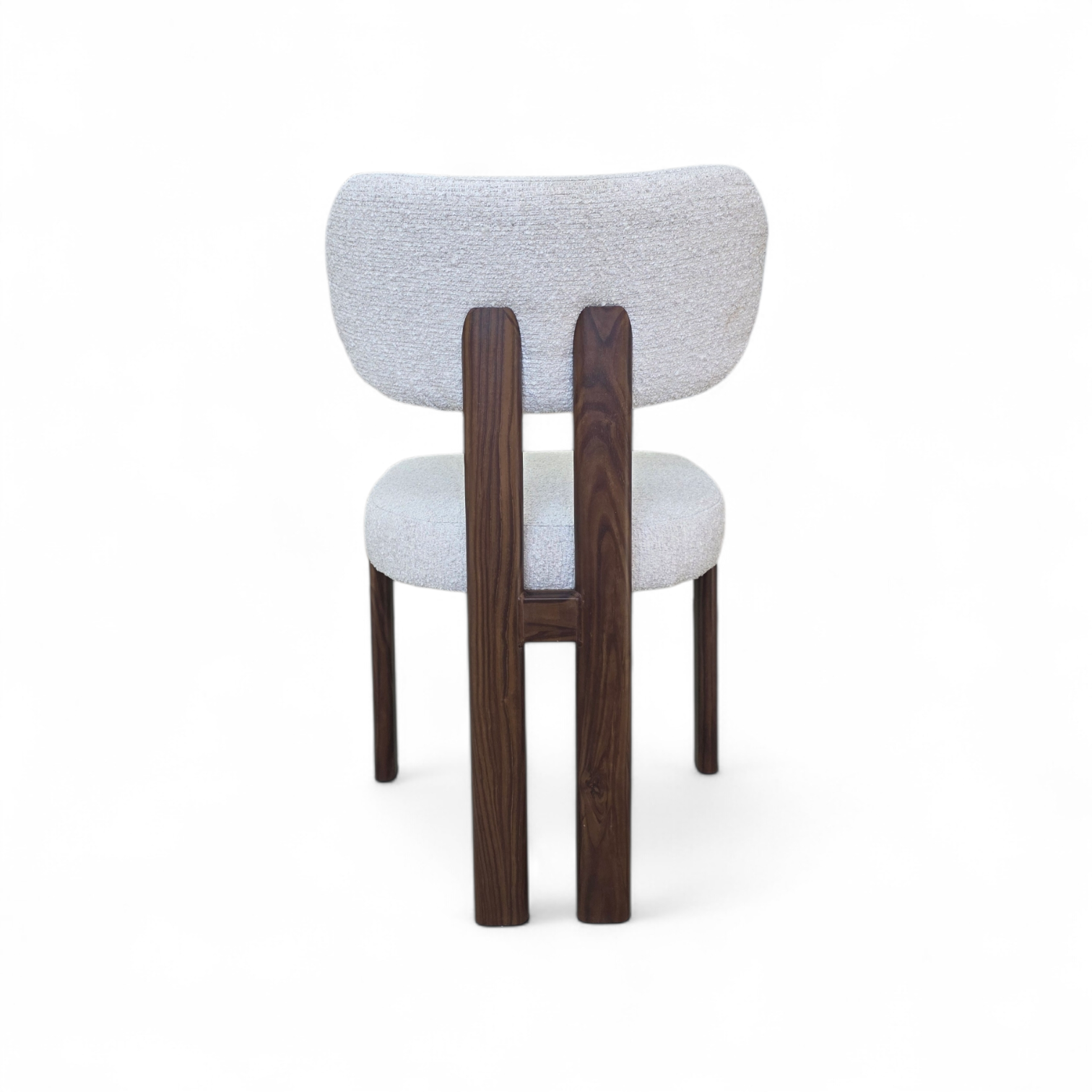 Chaise HERA bouclé beige Noyer